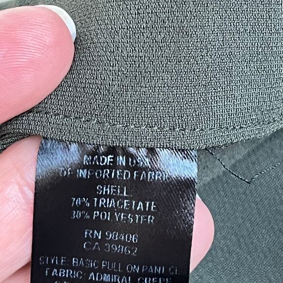 Theory Women's Olive Green Cropped Crepe Trousers Size 4 - Picture 6 of 6
